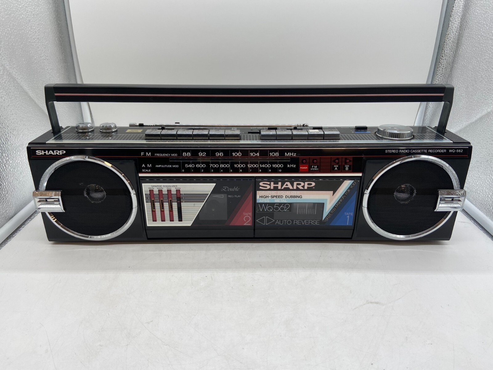 SHARP WQ-562(BK) AM/FM STEREO RADIO DOUBLE CASSETTE RECORDER SHARP WQ-562(BK) AM/FM STEREO RADIO DOUBLE CASSETTE RECORDER