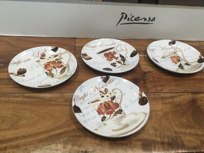 Set of 4 Certified INT Pamela Gladding Cafe au LAIT 5'' Dessert canape Plates
