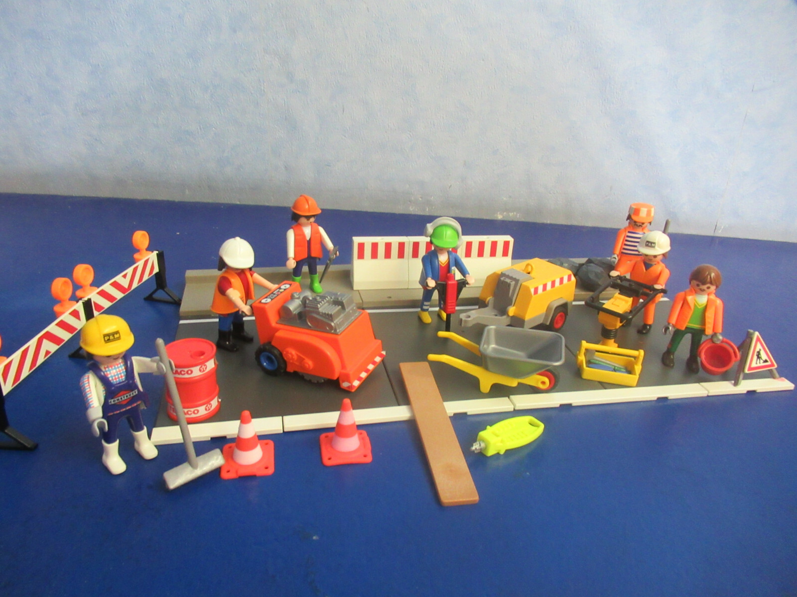 Gr Straßenbau Baustelle viele Maschinen Geräte Figuren Zubehör Playmobil 3942