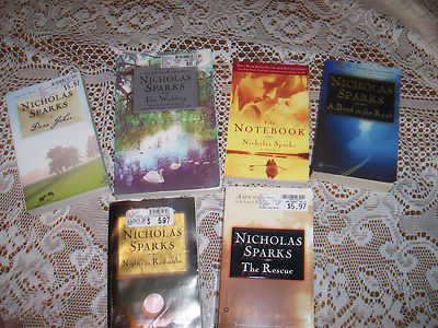 Lot of 6 NICHOLAS SPARKS WEDDING RESCUE RODANTHE DEAR JOHN BEND IN ROAD NOTEBOOK