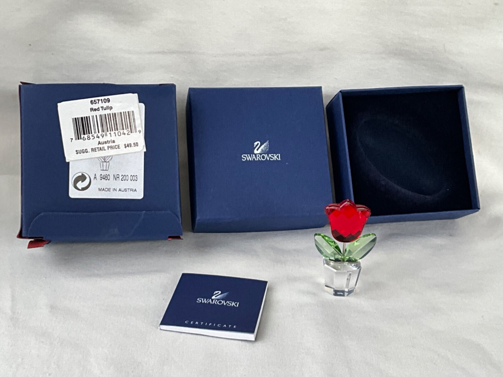 Swarovski Crystal Happy Flowers Red Tulip Flower in Pot Swarovski Crystal Happy Flowers Red Tulip Flower in Pot