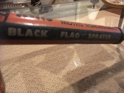 OLD BLACK FLAG SMALL BUG SPRAYER DARK AMBER GLASS #  L173