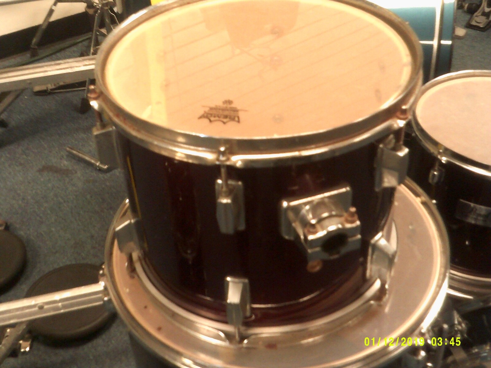 Ludwig Accent 12 dia by 10 deep Tom drum  Maroon