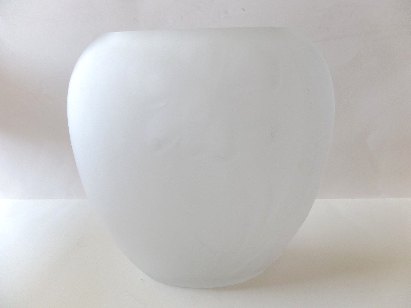 Vintage Frosted Glass Floral Flat Vase 6.5 x 7 x 3
