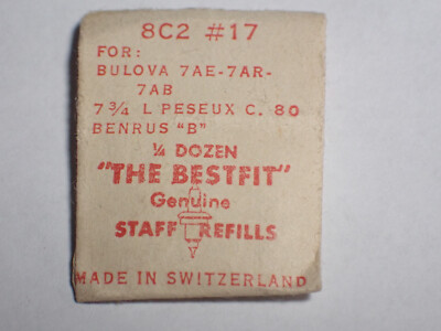 2 STAFFS BULOVA 7AE-7AR-7AB, 7 3/4 L PESEUX C. 80, BENRUS ''B'' BESTFIT