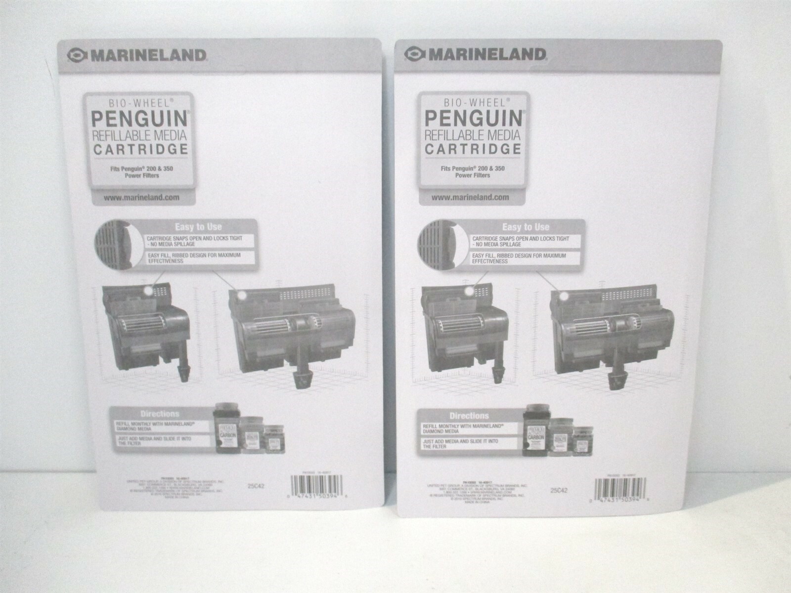 Marineland Penguin Refillable Filter Media Cartridge for Penguin 200/350 - Qty 2