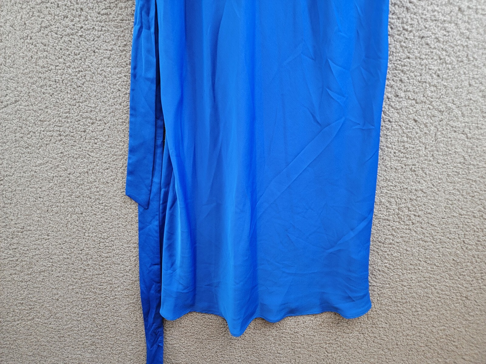 DKNY Cowlneck Dolman-Sleeve Belted Midi Dress Womens 6 Sapphire Side Zip Closure - Picture 4 of 16