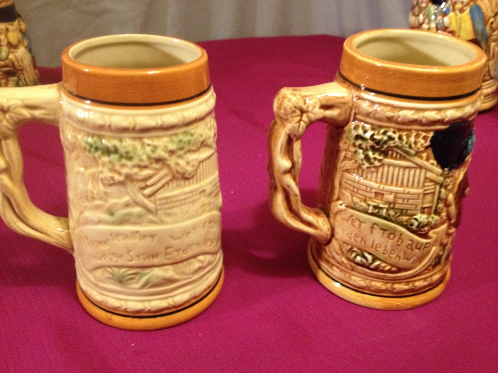 Vintage Hand Painted German Style 2 Ceramic 5½