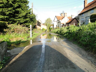 Photo 6x4 Water Lane in Debenham Water Lane is the smaller of two fords o c2021