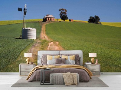 3D Grass House Number Sky Pattern Self-adhesive Removeable Wallpaper Wall Mural1