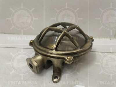 Nautical Marine Small Solid Brass Ship Bulkhead Wall Light Antique Polish 1pcs