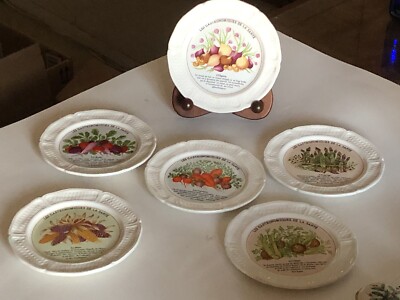 GIEN FRANCE 6PC LES GASTRONOMIQUES DE LA SANTE POTAGER ENCHANTE CANAPE PLATES