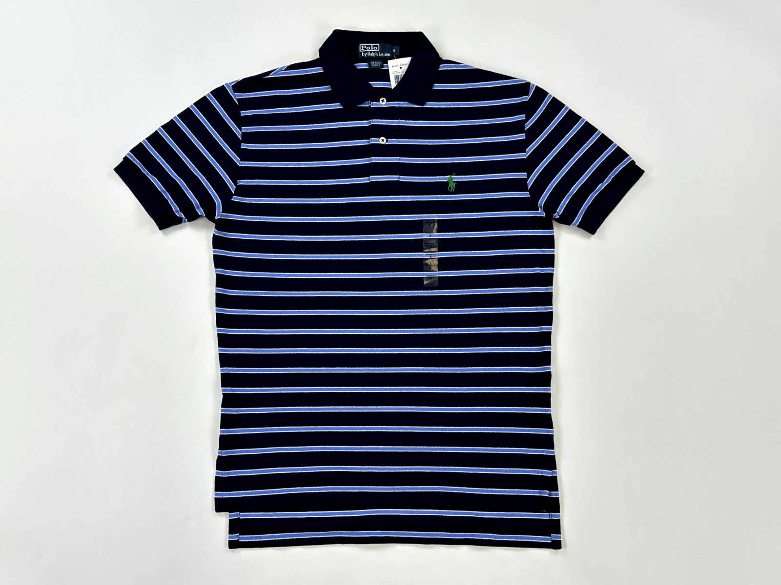 Рубашка поло Polo Ralph Lauren классического кроя в полоску - Темно-синяя со светло-голубым - Размер: S