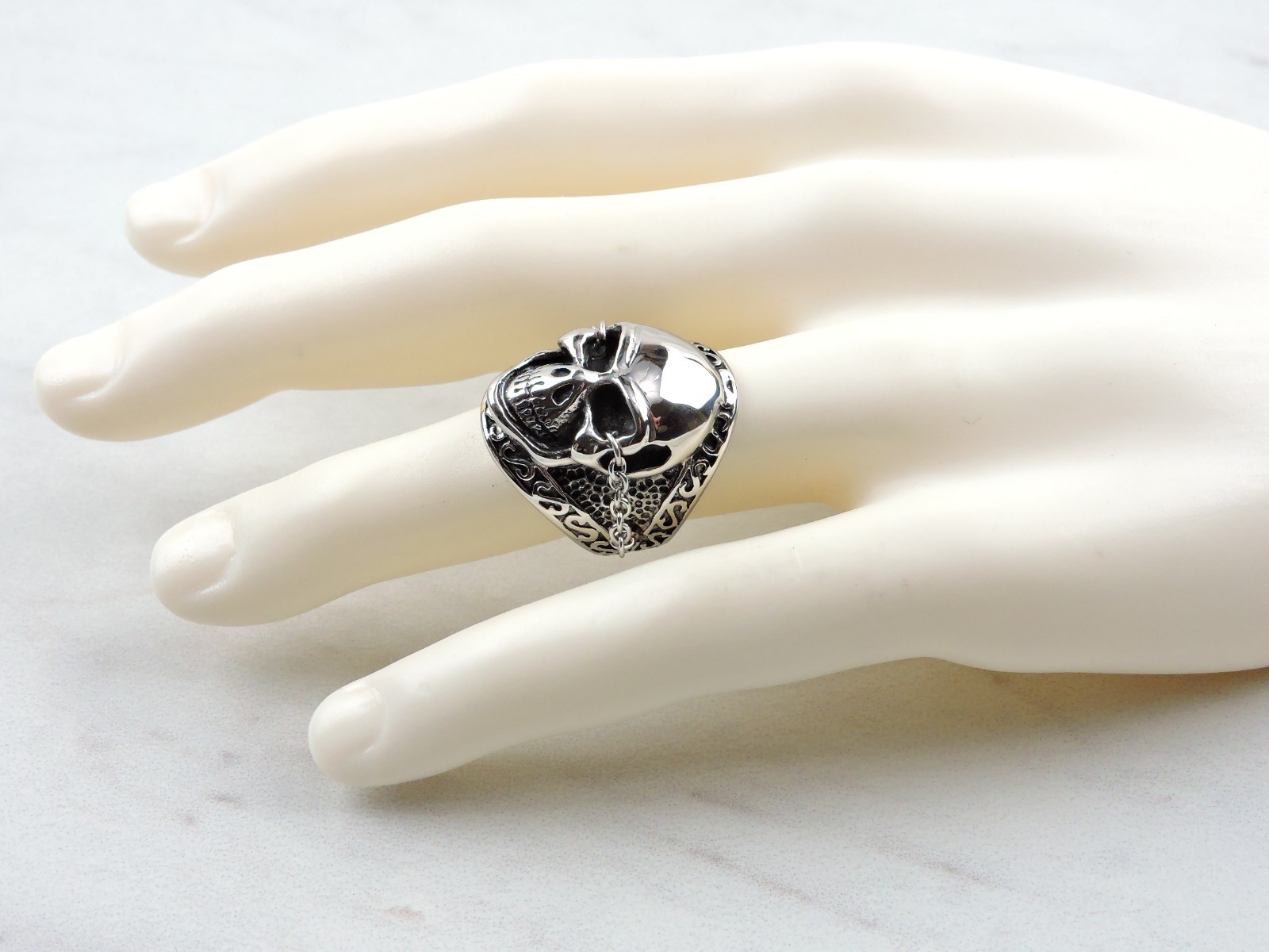 Free Gift Packaging Sterling Silver Skull Ring