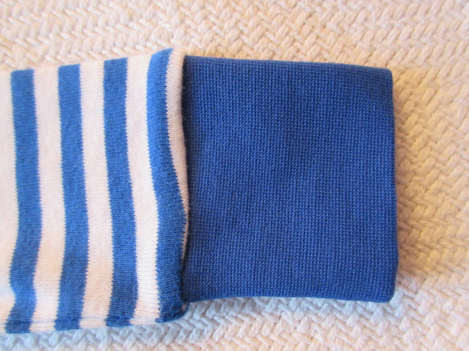 NWT Sleeper Unisex PJ Sports Stripes Little Me Cotton / Spandex Cuffs Blue/White