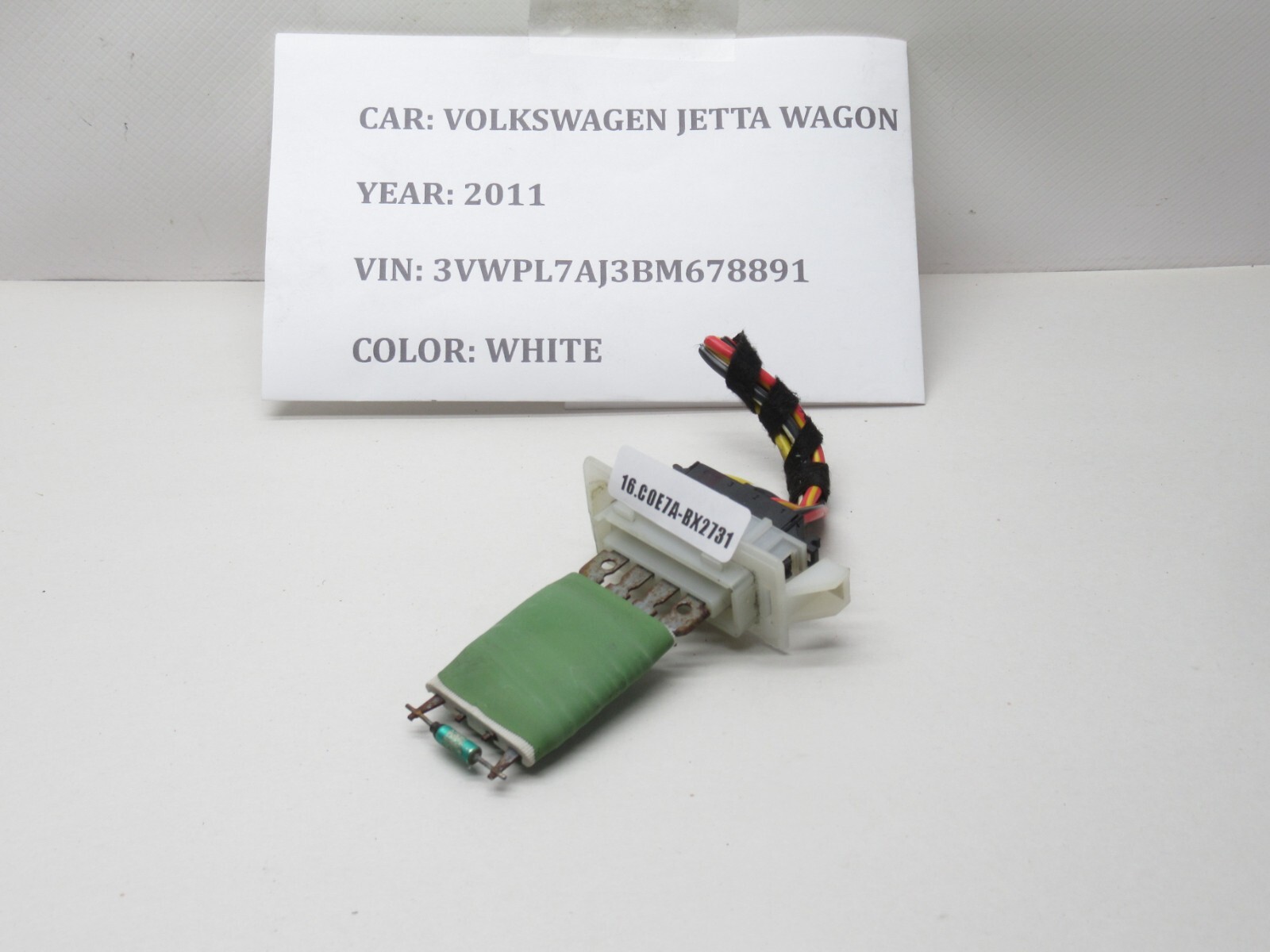 11-18 Volkswagen Jetta Fan Blower Resistor w Wiring Plug Pigtail 1J0972754 OEM