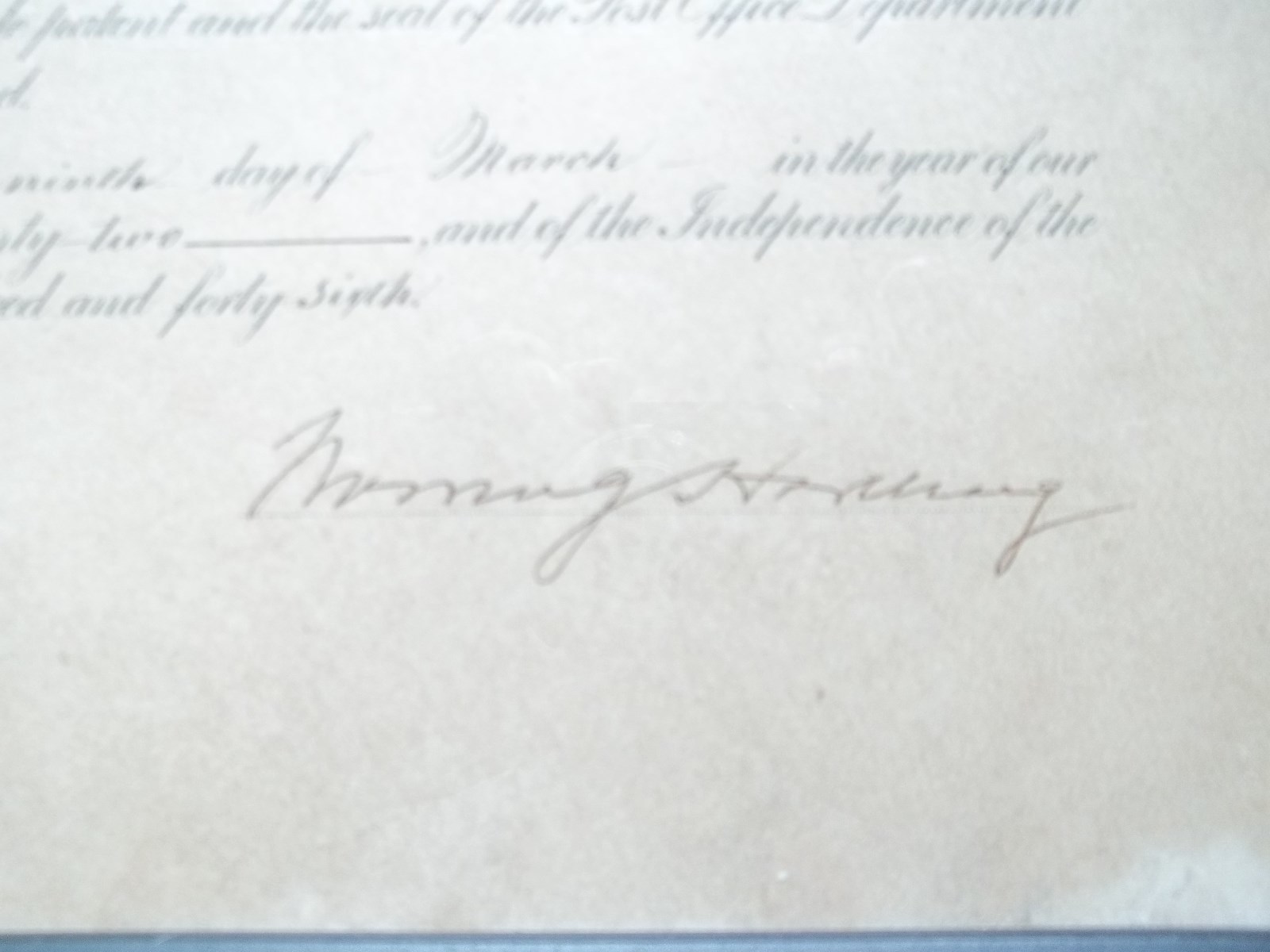 Warren G Harding Presidential Appointment March 2, 1922