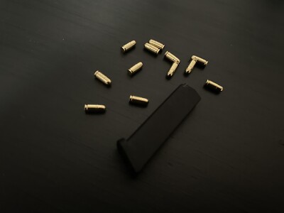 12x Eject Bullets With Magazine For Mini Gun G Series Keychain Mag&Bullets Only