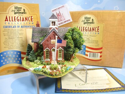 Lilliput Lane I Pledge Allegiance Collection School House L2075 Ltd. 124/750 Box