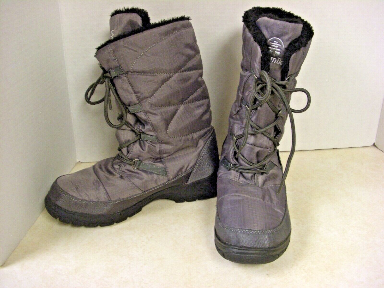 KAMIK Komodo Grey Snow Boot waterproof Women s Size 8 EUC insulated Dri defense eBay