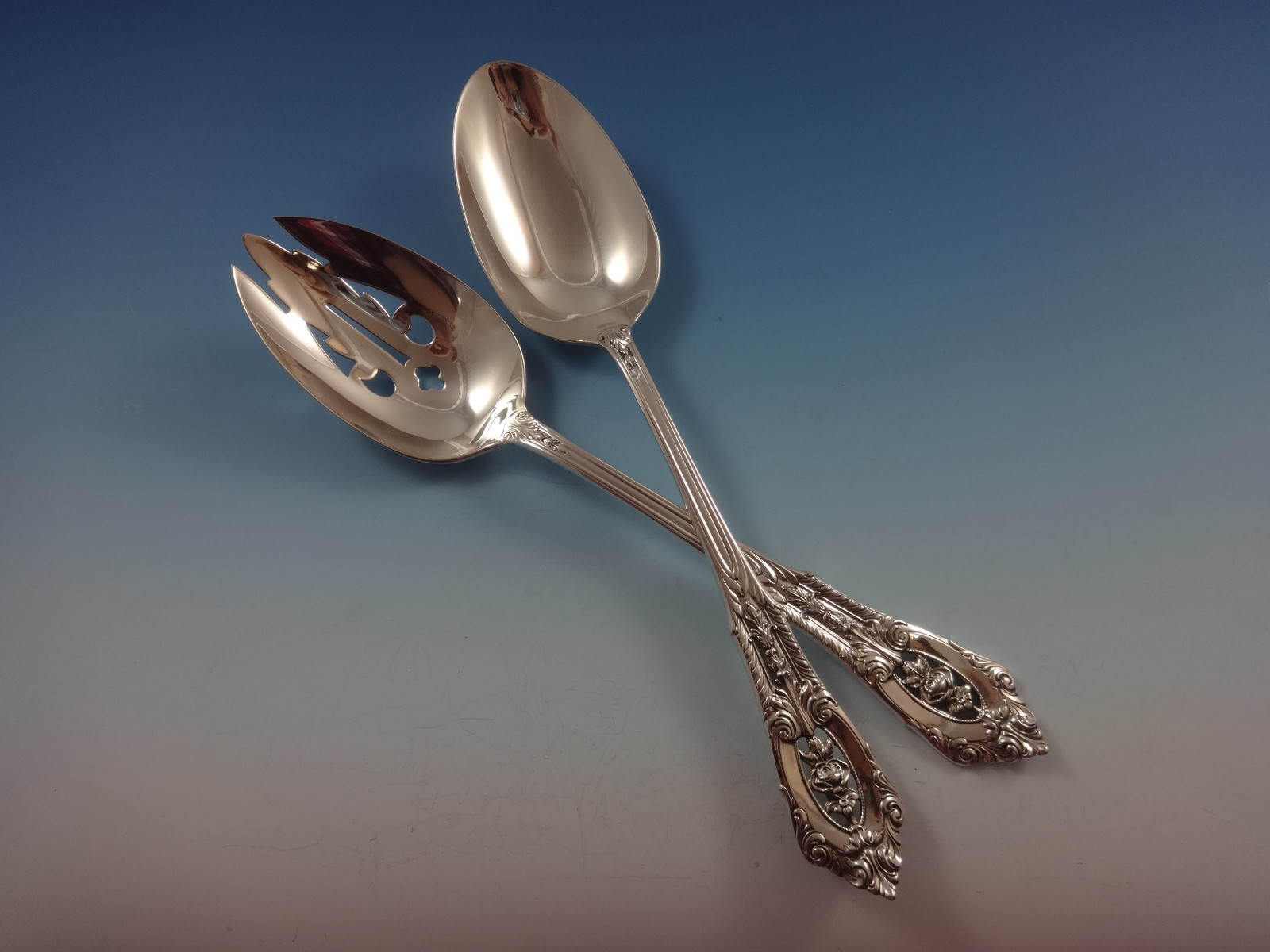 Rose Point by Wallace Sterling Silver Flatware Set For 8 Service 57