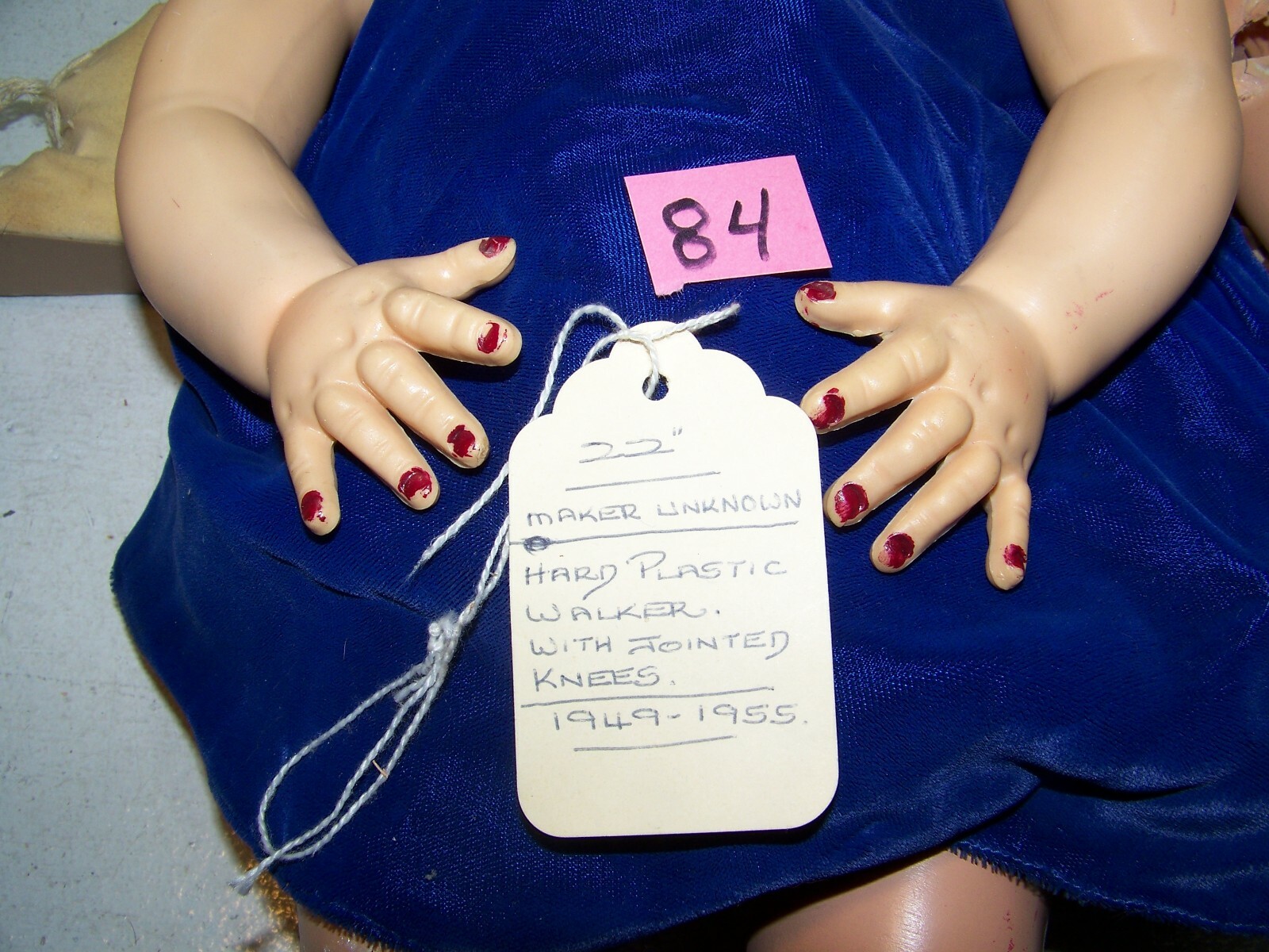 84. Vintage Hard Plastic Doll Body Parts 22 Tal,  no mark, used