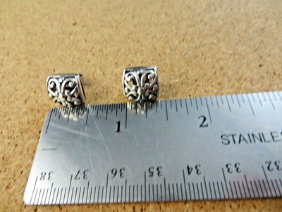 Vintage 925 Sterling Silver Square Filigree Flower Post Earrings #439