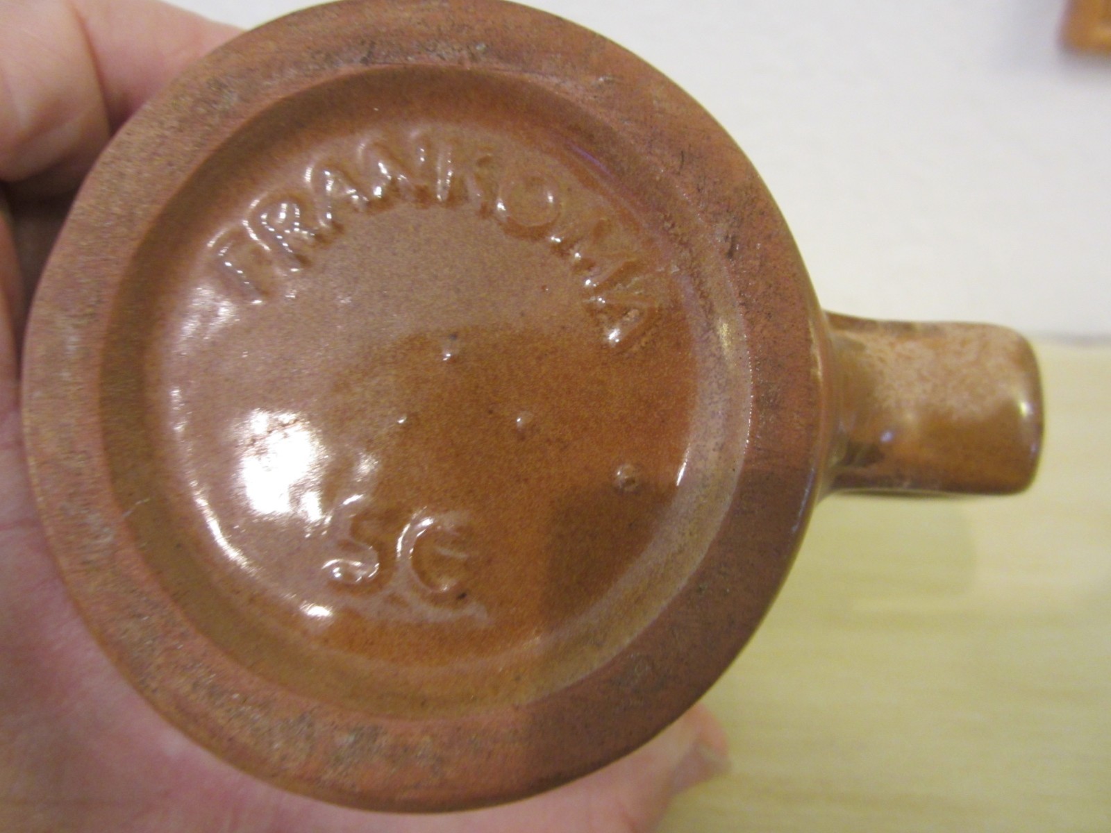 Vintage Frankoma Pottery Brown Satin Plainsman 5C Coffee Cup Mug 8oz