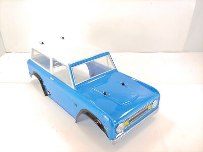 Custom Painted Blue & White 1/10 RC Rock Crawler SUV Body w/ Rear Mounts