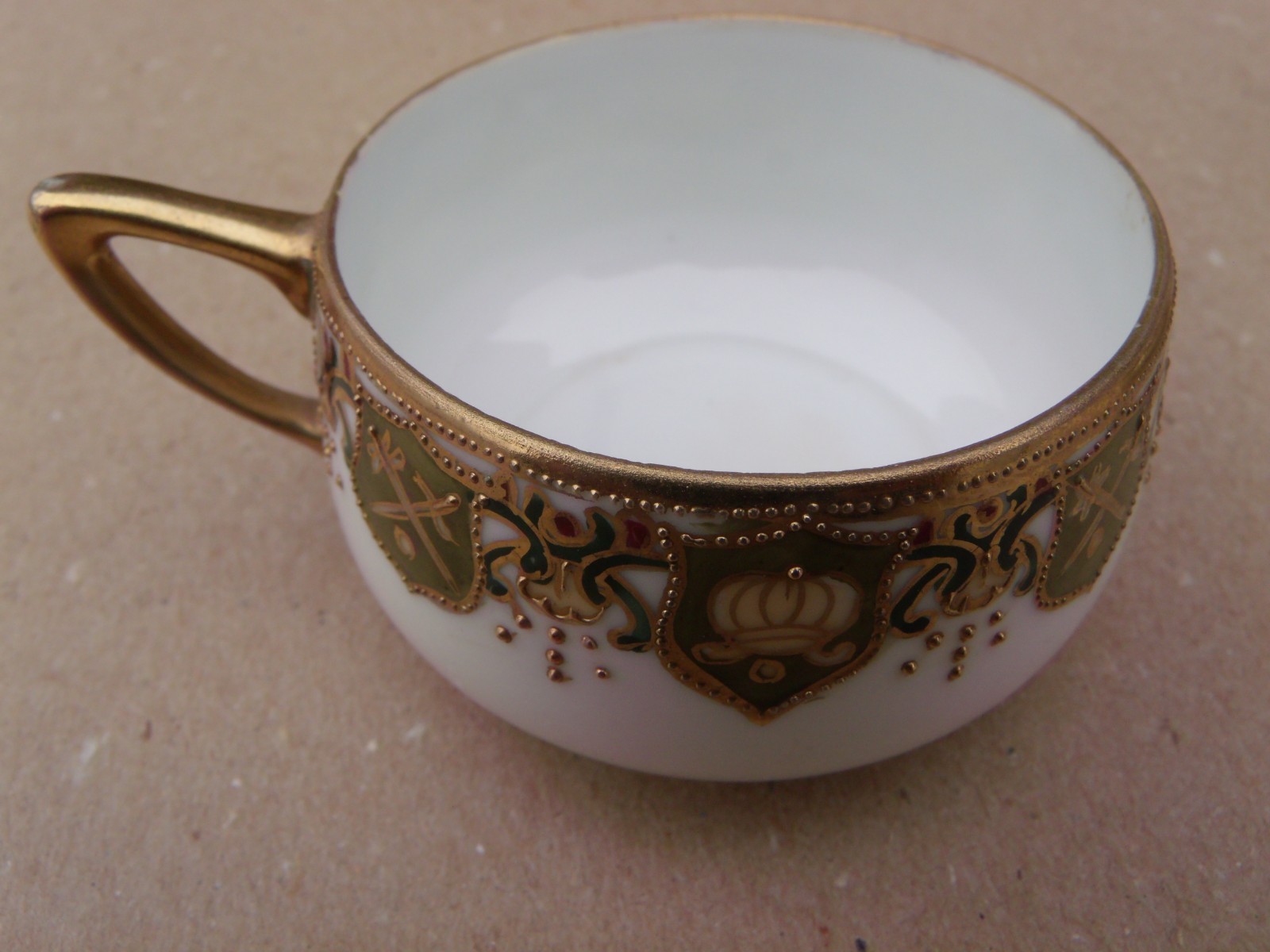 Vintage Morimura Brothers Tiny Tea Cup and Saucer Set 1920 New York, Gold Trim