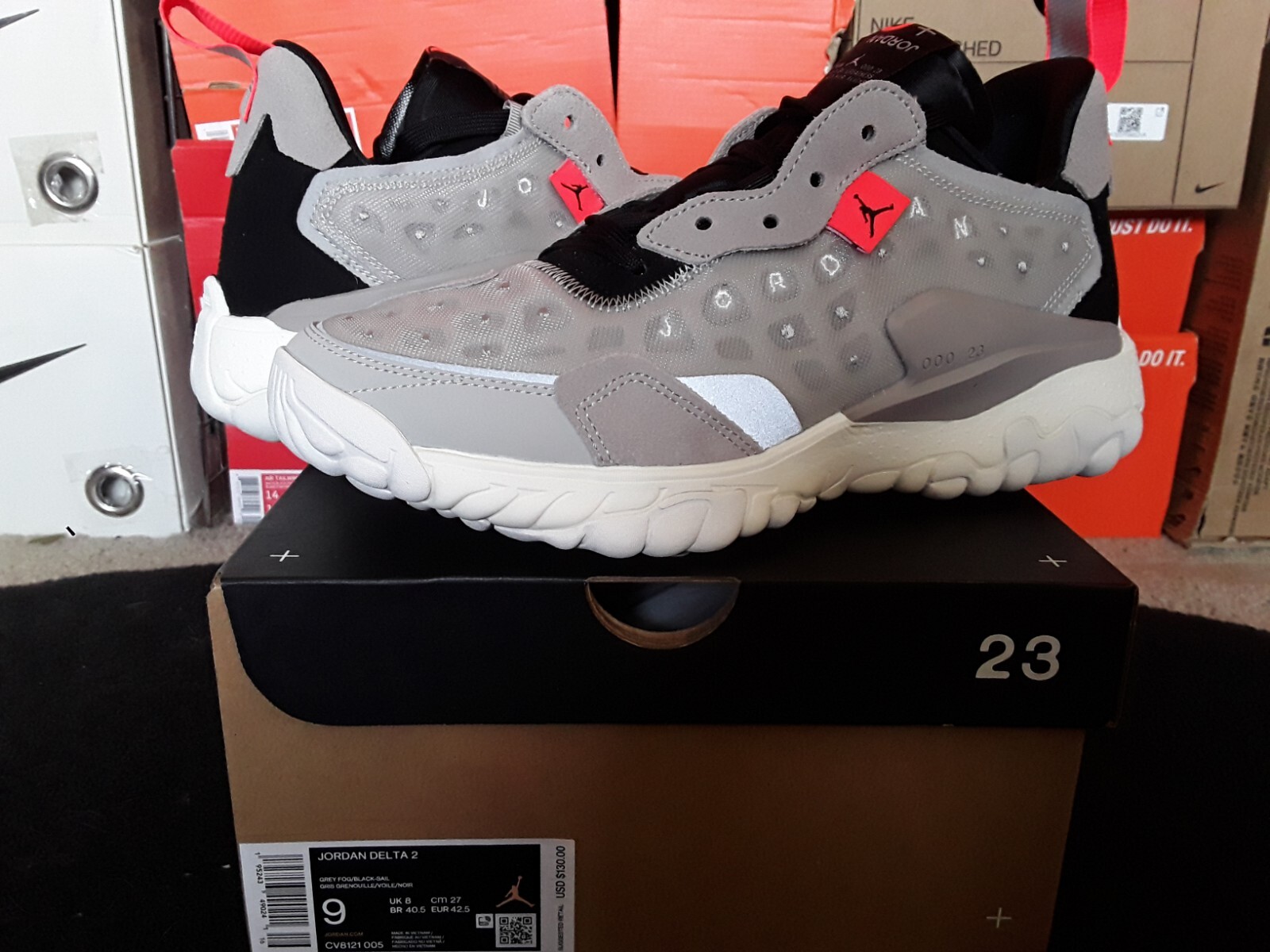 Nike Air Jordan Delta 2 Grey Fog Sail College Black Bright Nike Air Jordan Delta 2 Grey Fog Sail College Black Bright