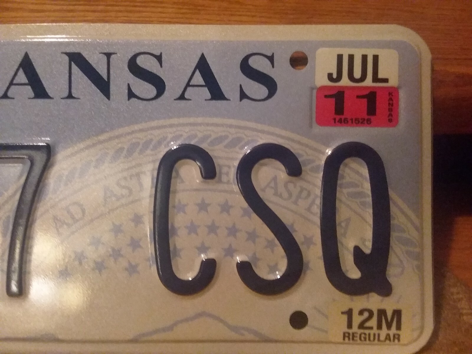 Kansas License Plate 2011 Unused Original