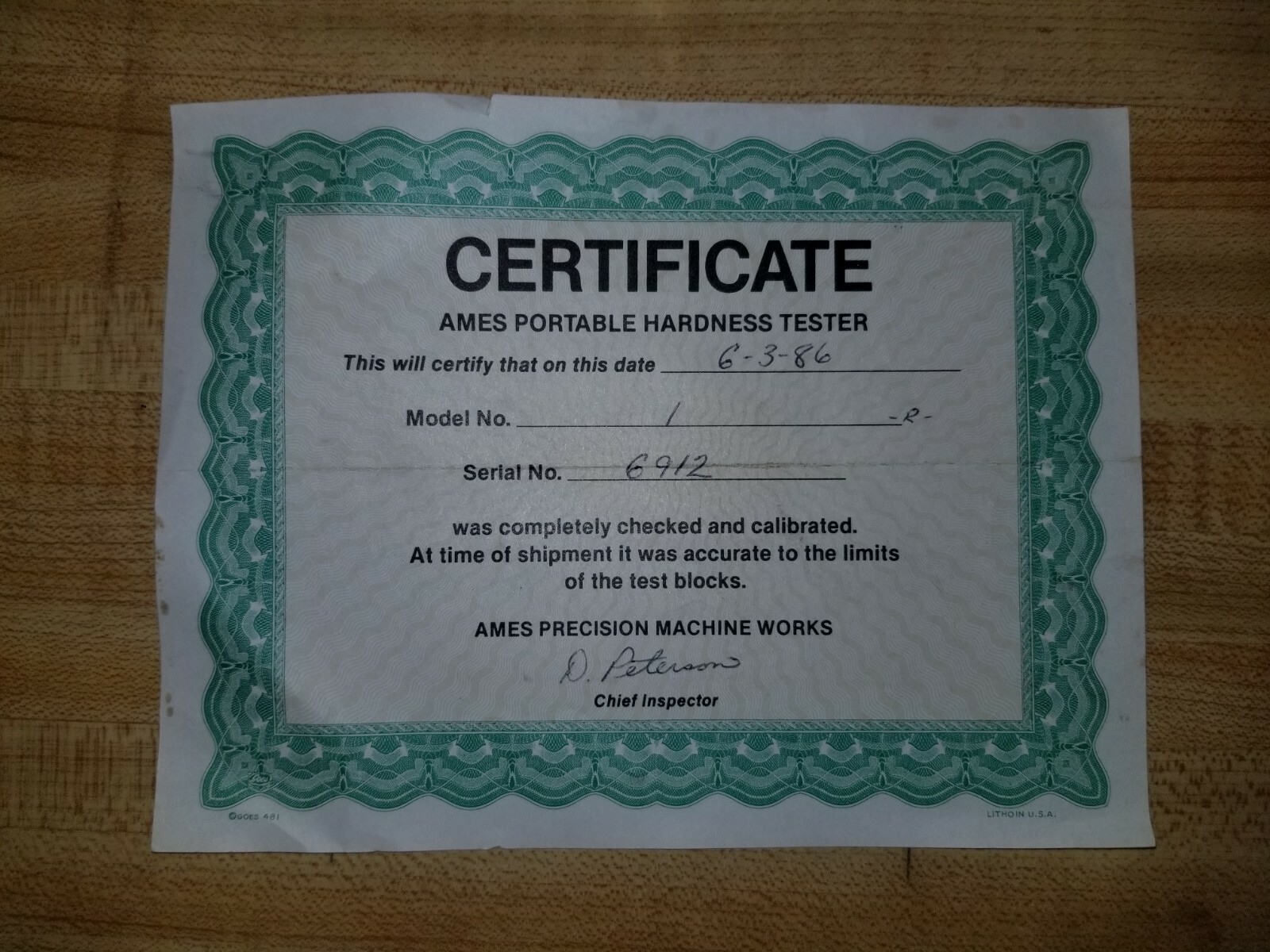 AMES PRECISION HARDNESS TESTER MODEL 1