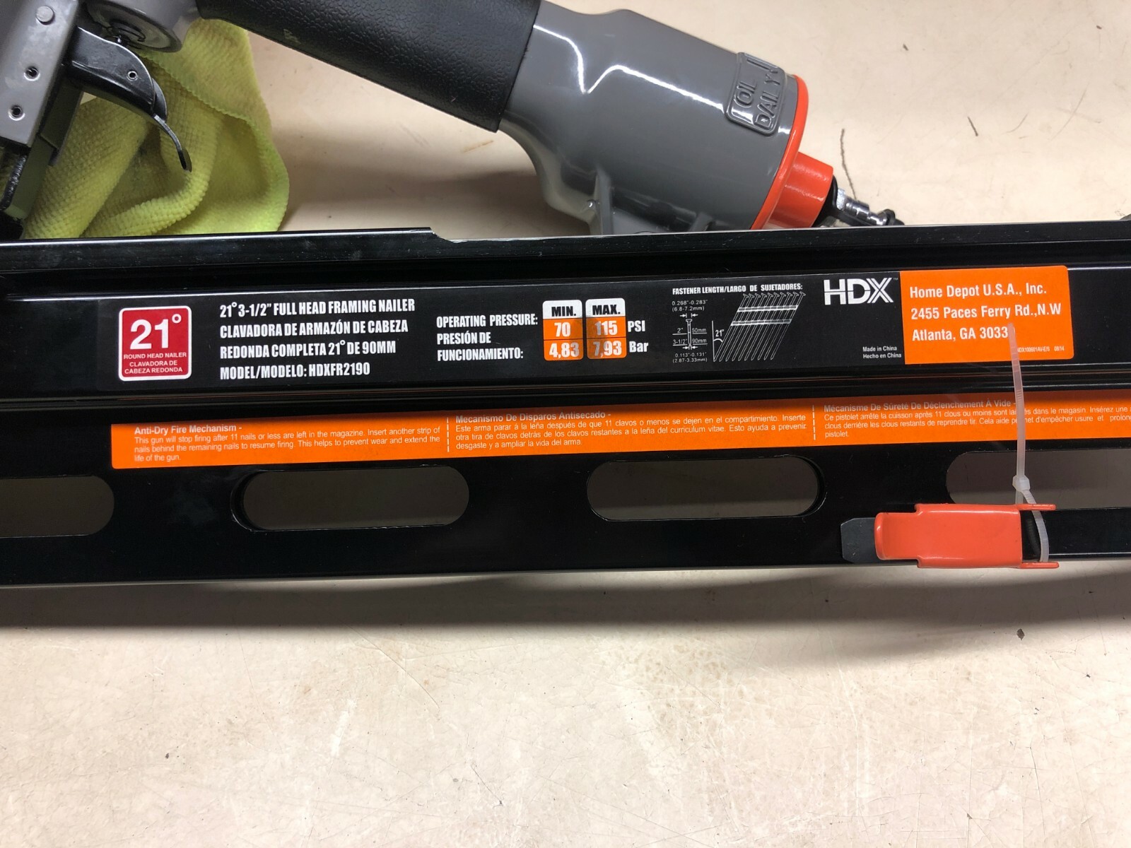 HDX 21° Clipped Head Framing Nailer HDXFR2190