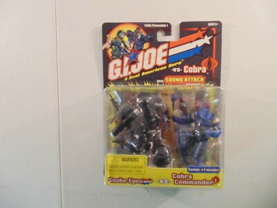 GI Joe vs Cobra Snake Eyes vs Cobra Commander with comic #1
