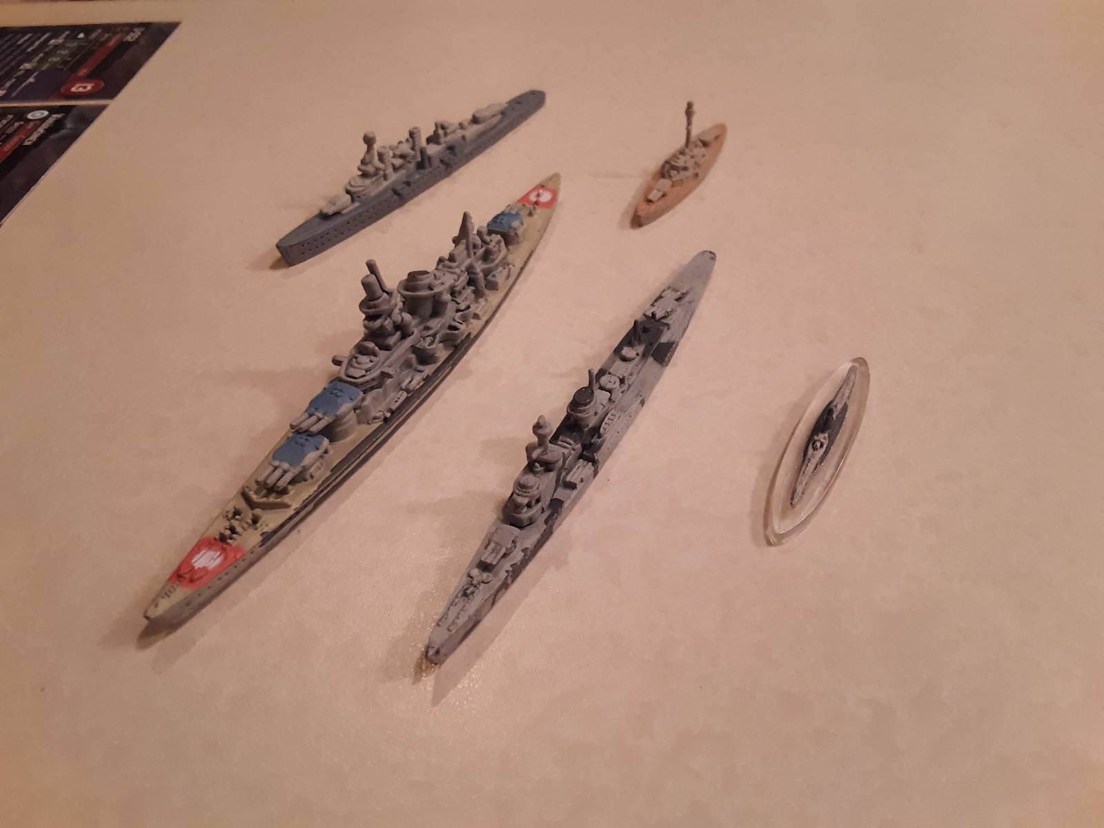 Axis and Allies War at Sea Gneisenau and Others Lot of 5 With Cards