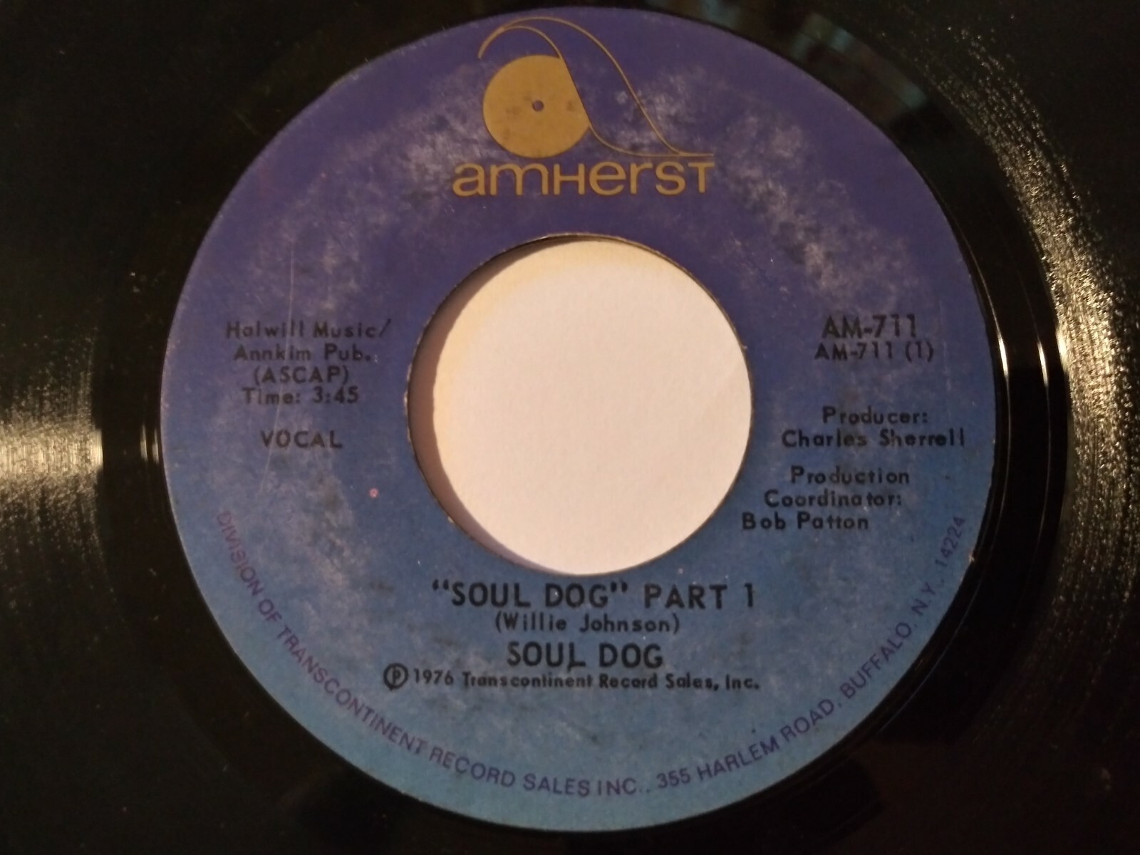 Soul Dog Soul Dog – Soul Dog Part 1& 2 VG+ Original 45RPM Amherst AM