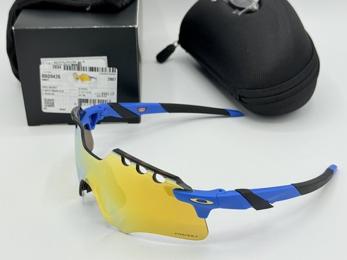 Pre-owned Oakley Space Encoder Sunglasses Blue Frames 24k Prizm Lenses Only 940 Made In Gold
