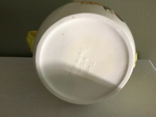 Red Wing Pottery Pot With Handles, Sunflower