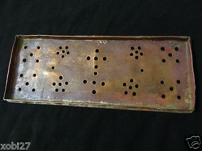 ANTIQUE  MONGOLIAN BUDDHIST  COPPER INCENSE BURNER LID TOP COVER