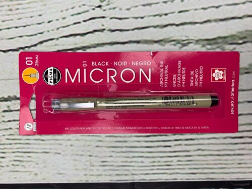 Sakura 30181 Pigma Micron Blister Card 01 Ink Pen 0.25 mm Black
