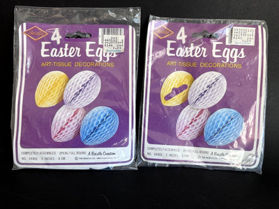VTG Beistle Honeycomb Fold Out Easter Eggs NOS 1980