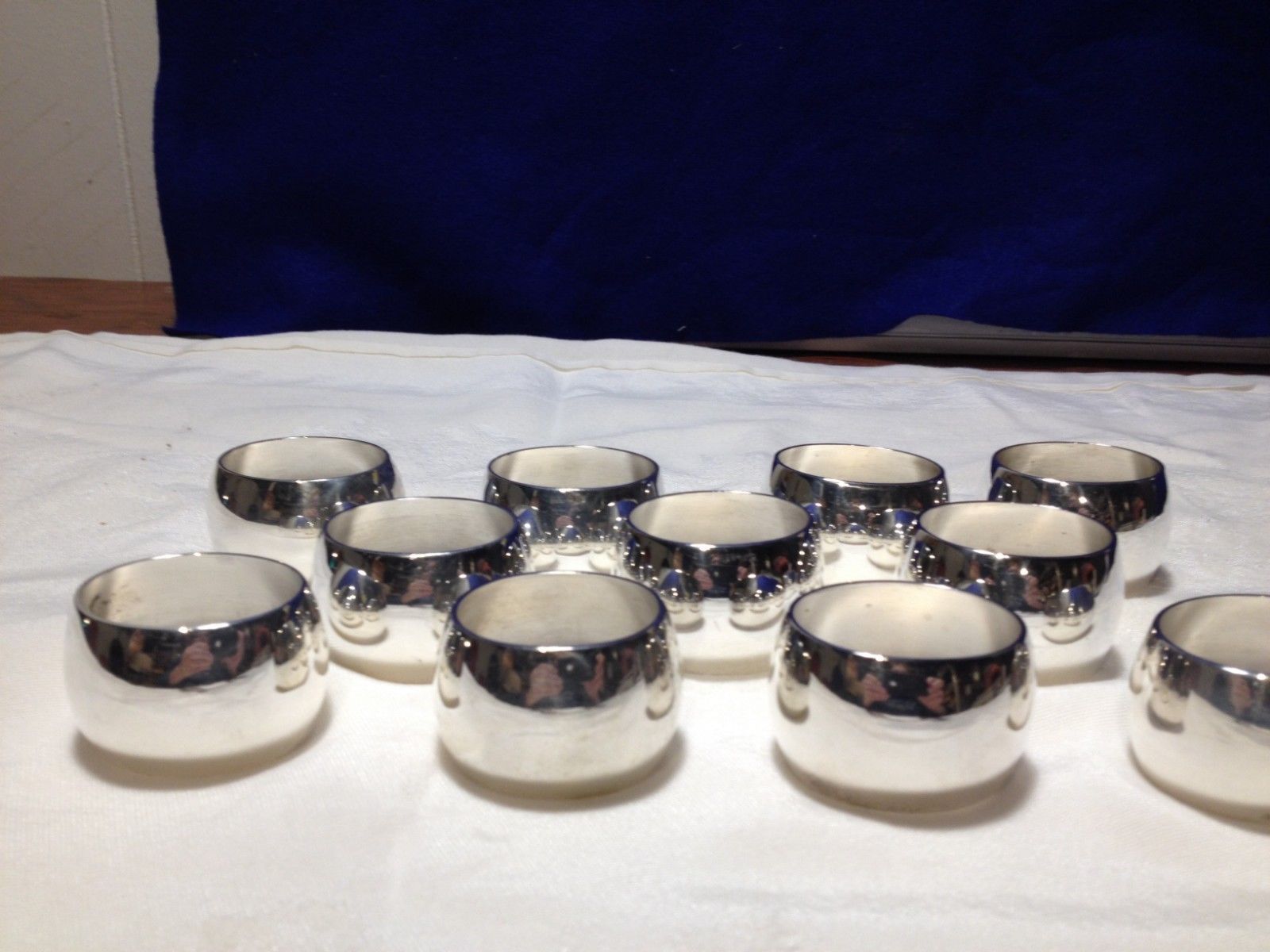 Vintage Sterling .835 Hallmarked Tested German Set of 11 Napkin Rings 509 Grams