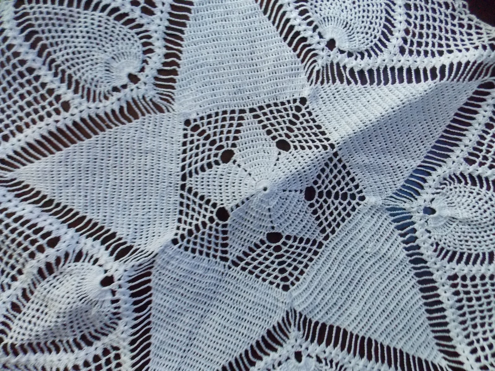 Vintage Large White Crochet Doily Hand Made Measures 21