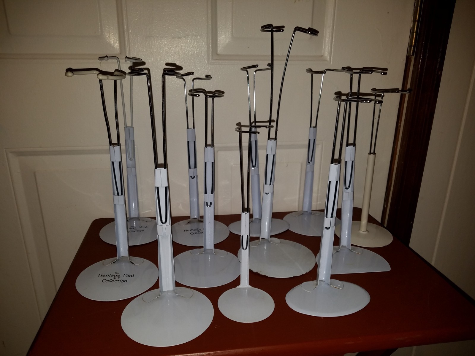 12 Assorted  White Doll Stands