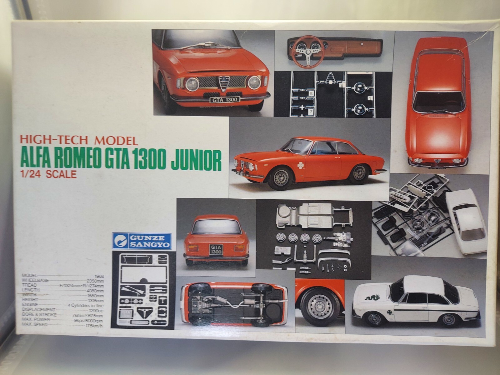 GUNZE SANGYO　グンゼ産業　ALFA ROMEO GTA 1300 Gunze 1/24 Alfa Romeo GTA 1300 JUNIOR Plastic Model Kit with