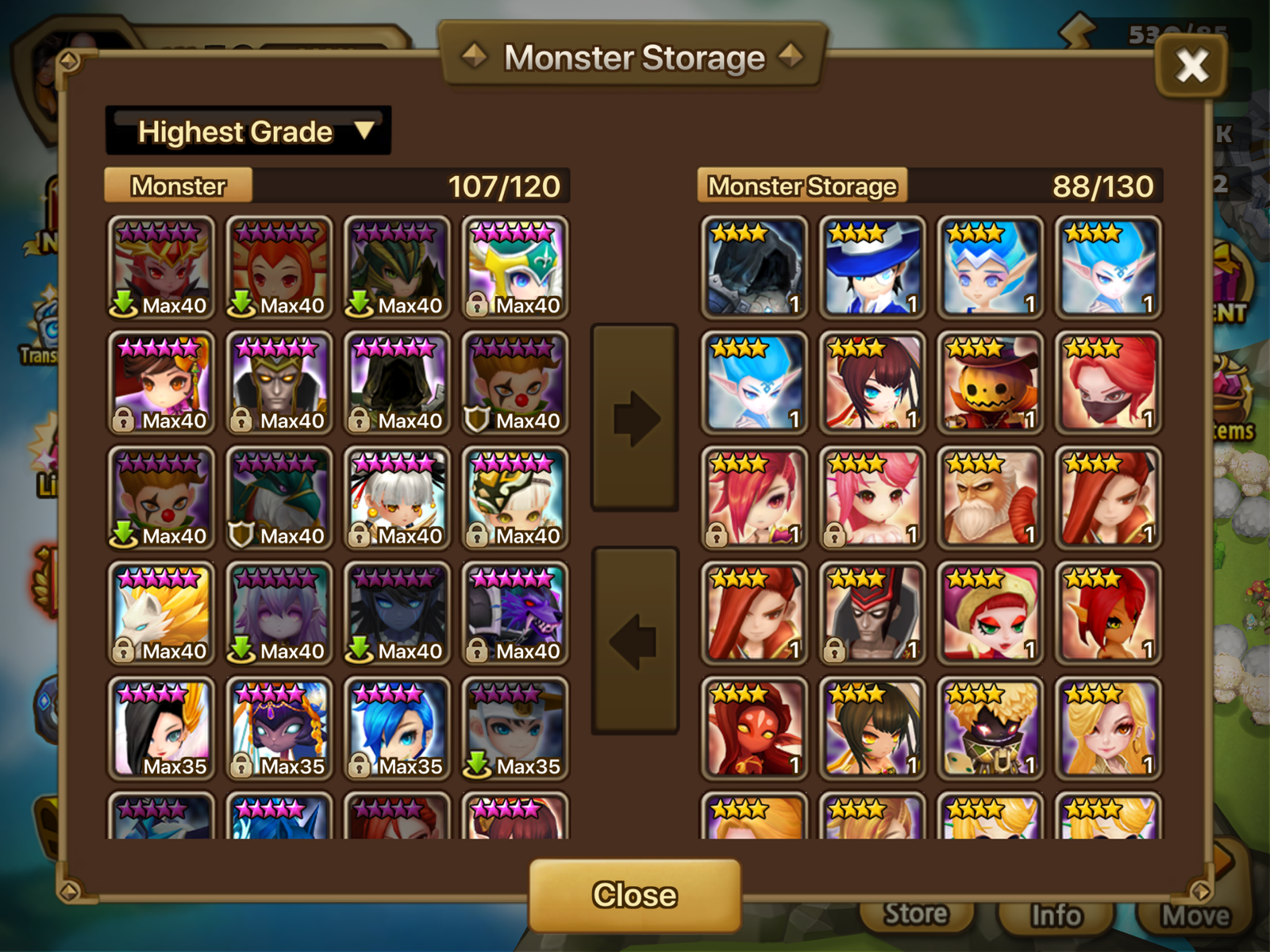C3/G1 Summoners War Global Account 36 6*'s, 14 Nat 5's, Both Homun, 2x Lushen