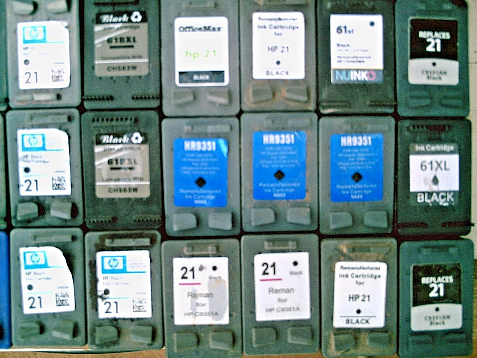 HEWLETT PACKARD LOT of 88 EMPTY HP 21, 21XL, 22, 61, 61XL PRINTER INK CARTRIDGES