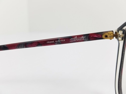 Vintage Silhouette Frame Austria Red Oval Glasses Frames Eyeglasses w/ Demo Lens