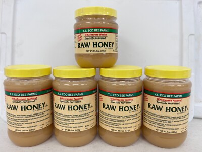 Y.S. Eco Bee Farms - Raw Honey - 5.5 lbs / 88oz- Free UPS Ship + Bonus 14oz Jar